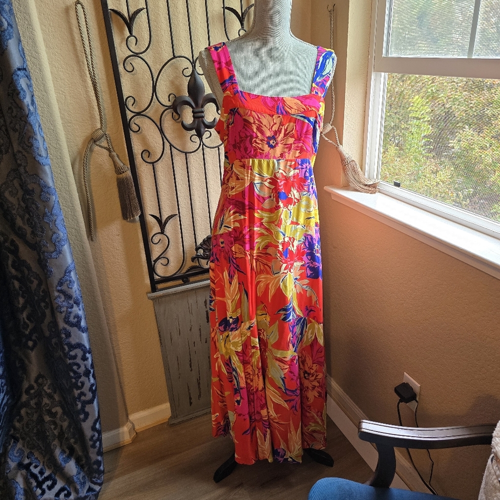 Bright Floral Summer Maxi Dress
